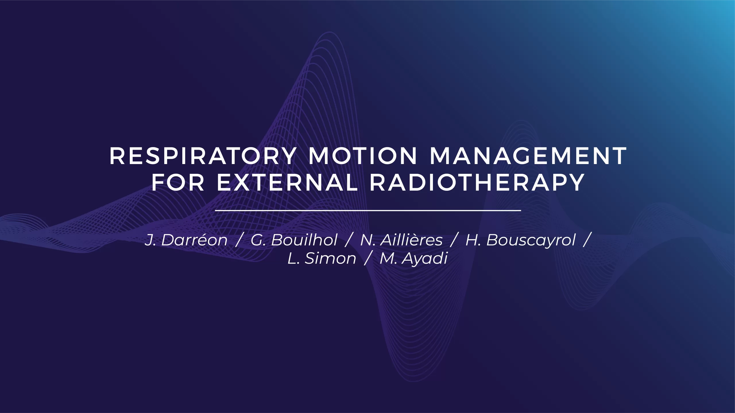 "respiratory motion management for external radiation therapy for lung tumors"