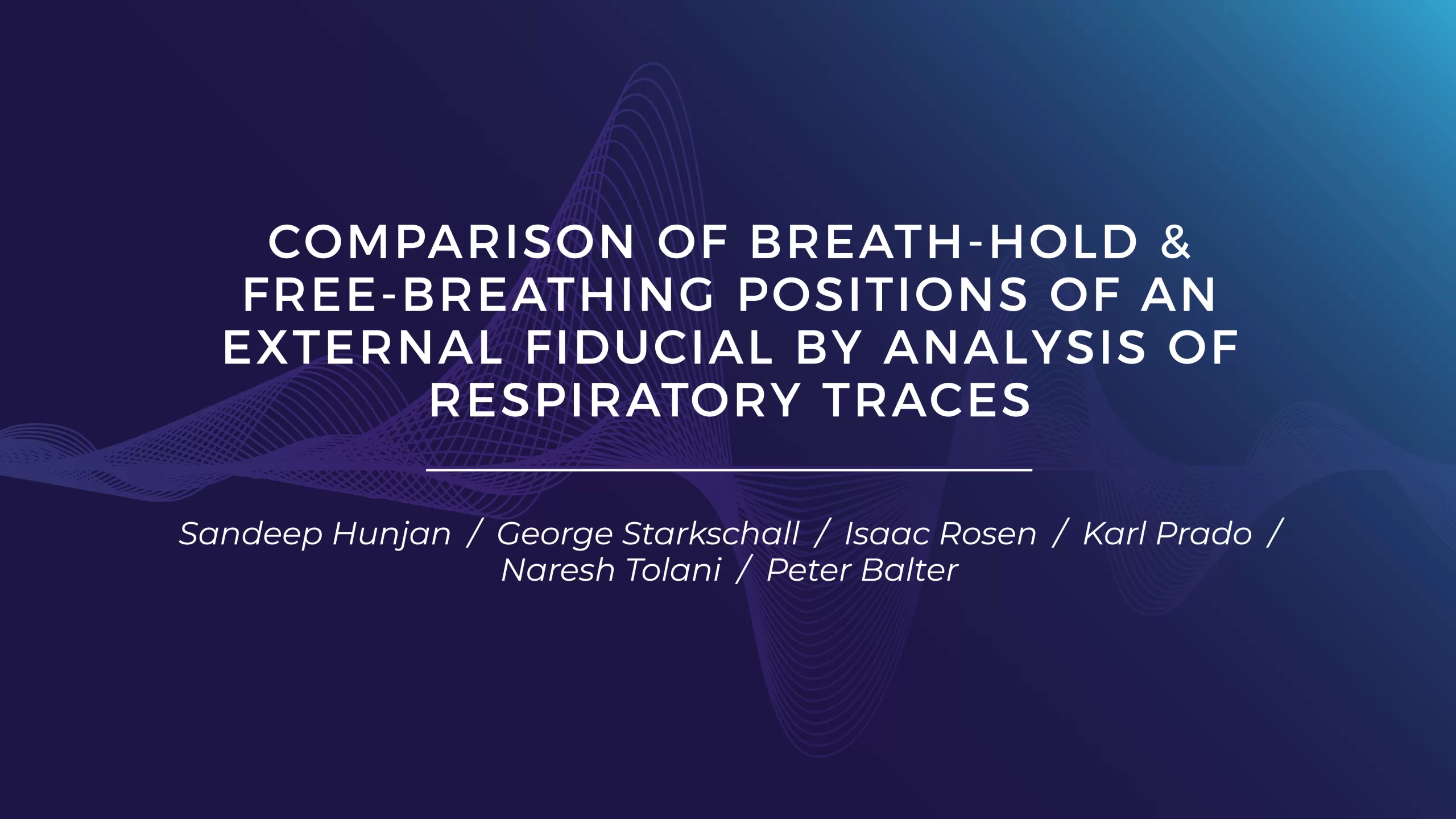 "Comparison of Breath-Hold & Free-Breathing Positions of an External Fiducial by Analysis of Respiratory Traces"